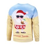 Christmas Sweatshirts - Funny Summer Santa Claus Striped Pattern 3D Sweatshirt