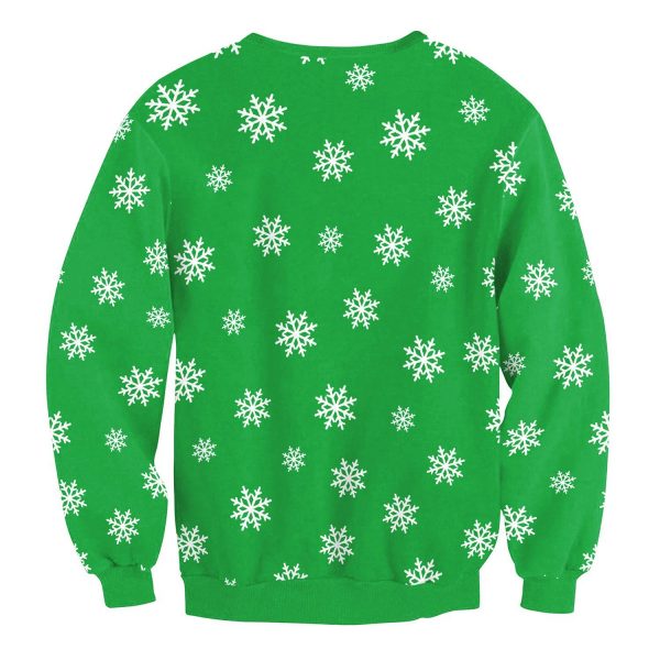 Christmas Sweatshirts - Green Christmas Deer Icon Super Cool 3D Sweatshirt
