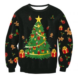 Christmas Sweatshirts - Green Christmas Tree Icon Cute 3D Sweatshirt