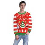 Christmas Sweatshirts - Happy Christmas Tree and Snowman Icon Cute 3D Sweatshirt