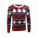 Christmas Sweatshirts - Happy Santa Striped Pattern Icon 3D Sweatshirt