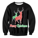 Christmas Sweatshirts - Red and Green Christmas Deer Icon Cute 3D Sweatshirt