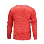 Christmas Sweatshirts - Red Christmas Striped Pattern Icon 3D Sweatshirt