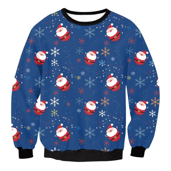 Christmas Sweatshirts - Santa Claus Cartoon Style Icon Super Cute 3D Sweatshirt