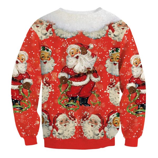 Christmas Sweatshirts - Super Cute Santa Claus Icon Red 3D Sweatshirt