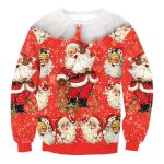 Christmas Sweatshirts - Super Cute Santa Claus Icon Red 3D Sweatshirt