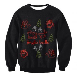 Christmas Sweatshirts - Super Cute Santa Claus Jingle Bells Icon 3D Sweatshirt