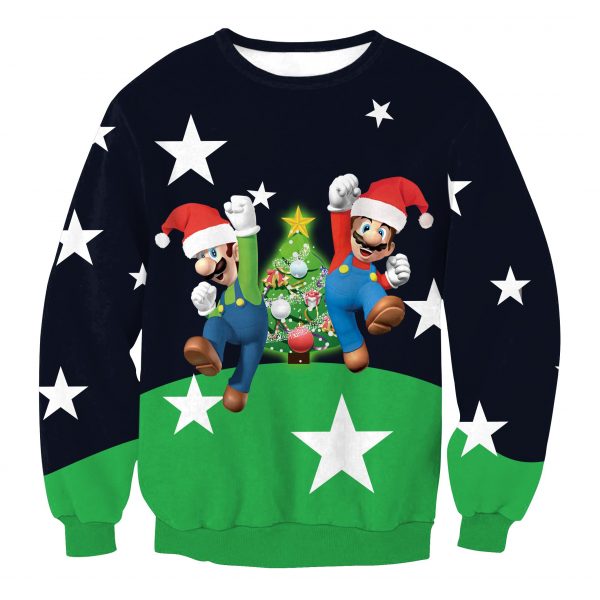 Christmas Sweatshirts - Super Mario Cute 3D Sweatshirt