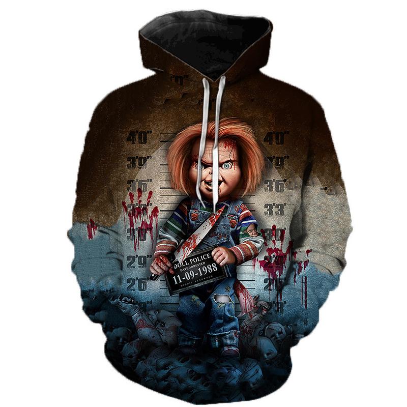 Chucky 3D Printed Hoodies - Horror Movie Fashion Hooded Outerwear