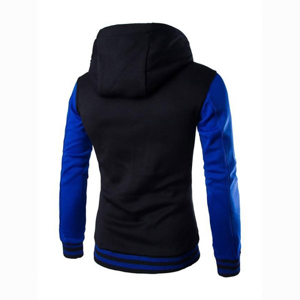 Color Block Hoodie - Hooded Botton Active Bomber Jacket