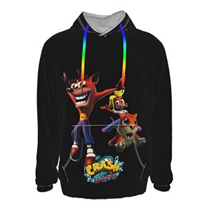 Crash Bandicoot Hoodies - 3D Print Black Pullover Sweatshirt