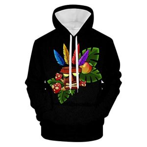 Crash Bandicoot Hoodies - Aku Aku 3D Print Black Pullover Sweatshirt