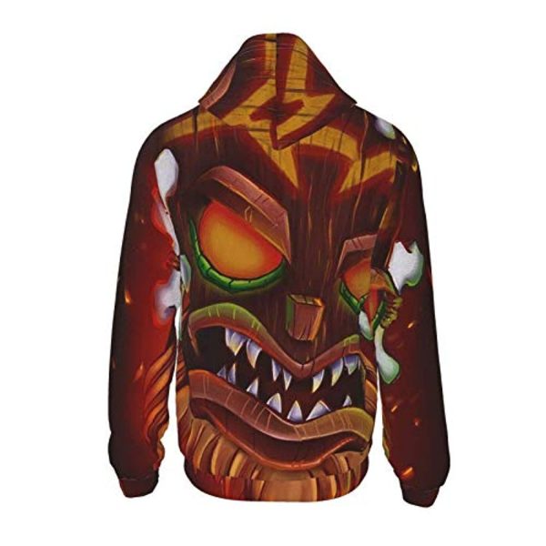 Crash Bandicoot Hoodies - Aku Aku 3D Print Brown Pullover Sweatshirt
