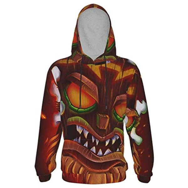 Crash Bandicoot Hoodies - Aku Aku 3D Print Brown Pullover Sweatshirt