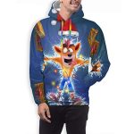 Crash Bandicoot Hoodies - Christmas Crash Bandicoot Mens 3D Print Hooded Pullover Sweatshirt