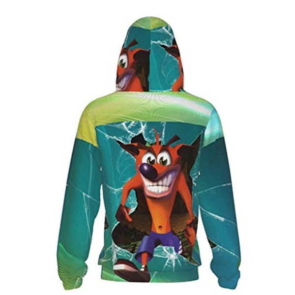 Crash Bandicoot Hoodies - Crash Bandicoot Green 3D Print Pullover Sweatshirt