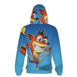 Crash Bandicoot Hoodies - Crash Bandicoot Teens 3D Print Blue Hooded Pullover Sweatshirt