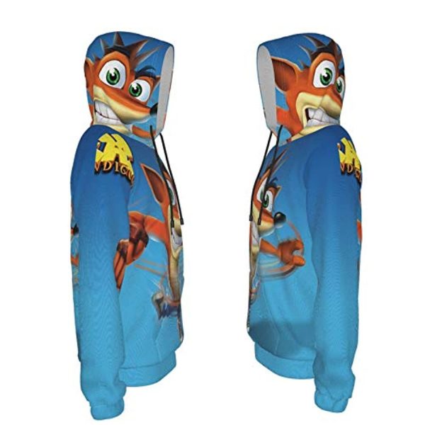 Crash Bandicoot Hoodies - Crash Bandicoot Teens 3D Print Blue Hooded Pullover Sweatshirt