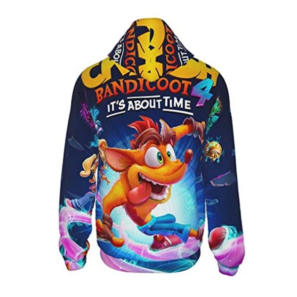 Crash Bandicoot Hoodies - IT'S ABOUT TIME Teens 3D Print Hooded Pullover Sweatshirt