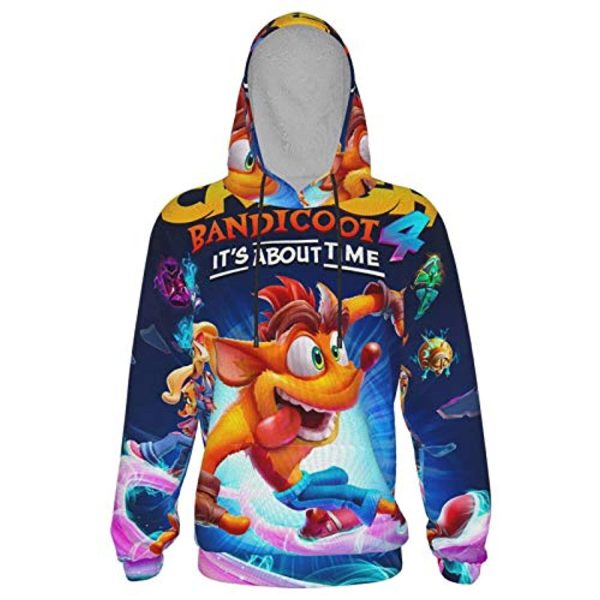 Crash Bandicoot Hoodies - IT'S ABOUT TIME Teens 3D Print Hooded Pullover Sweatshirt