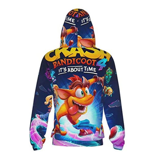 Crash Bandicoot Hoodies - IT'S ABOUT TIME Teens 3D Print Hooded Pullover Sweatshirt