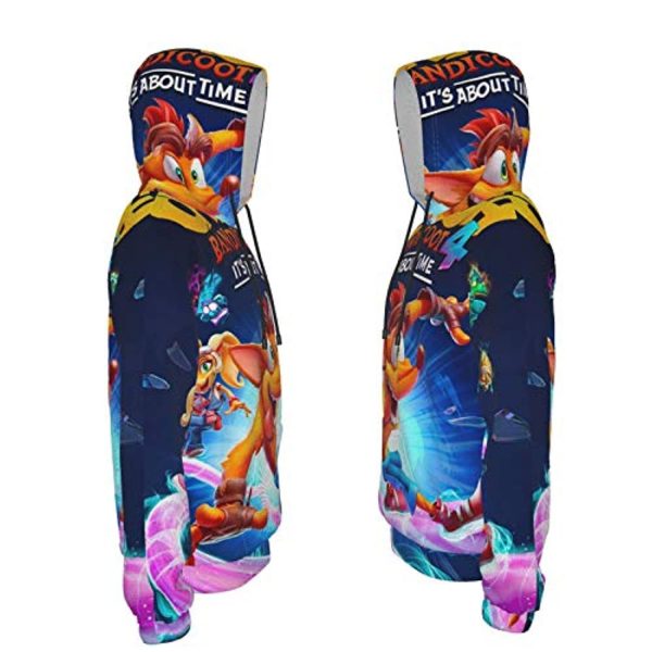 Crash Bandicoot Hoodies - IT'S ABOUT TIME Teens 3D Print Hooded Pullover Sweatshirt