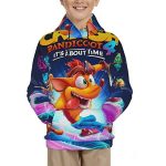 Crash Bandicoot Hoodies - IT'S ABOUT TIME Teens 3D Print Hooded Pullover Sweatshirt