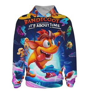 Crash Bandicoot Hoodies - IT'S ABOUT TIME Teens 3D Print Hooded Pullover Sweatshirt