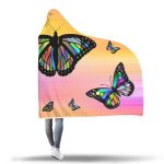 Crystal Butterflies Hooded Blanket - Multicolored Butterfly Blanket