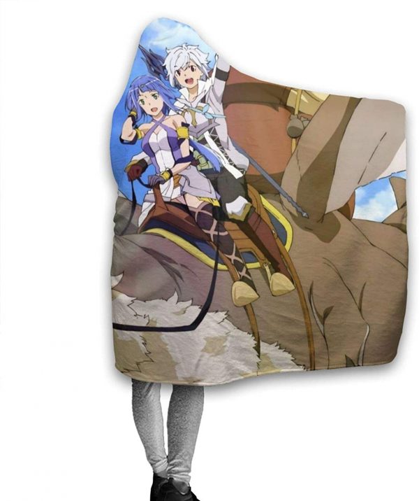 Danmachi Hooded Blanket - Anime Wearable Soft Throw Blanket
