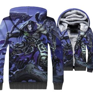 Darksiders Jackets - Darksiders Game Series Death Reaper Character Purple Super Cool 3D Fleece Jacket