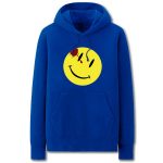 DC Watchmen Hoodies - Solid Color Smiley Badge Cartoon Style Fleece Hoodie