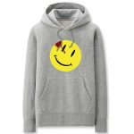 DC Watchmen Hoodies - Solid Color Smiley Badge Cartoon Style Fleece Hoodie