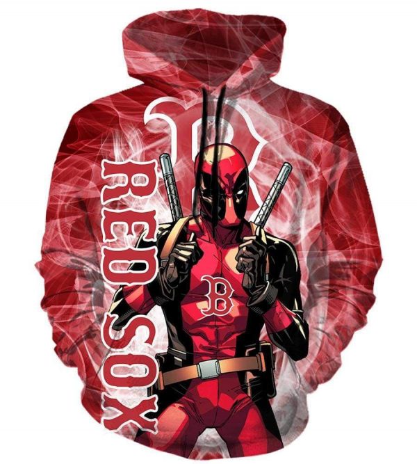 Deadpool Boston Red Sox - Pullover Red Hoodie