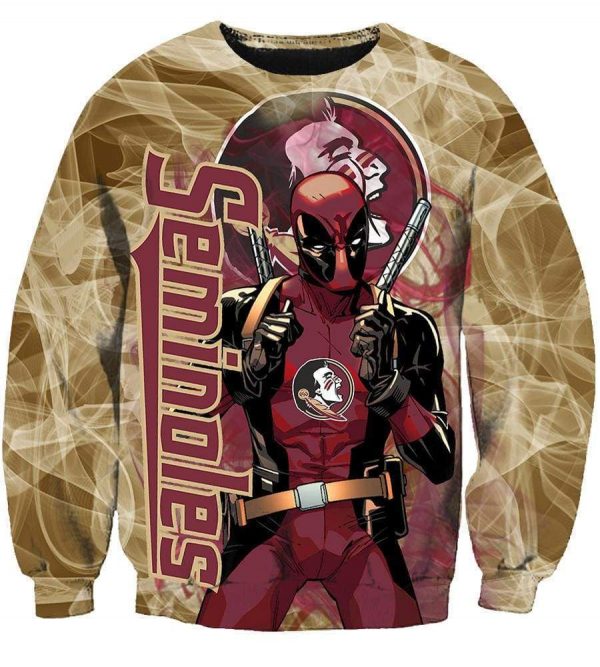 Deadpool Florida State Seminoles Hoodies - Pullover Yellow Hoodie