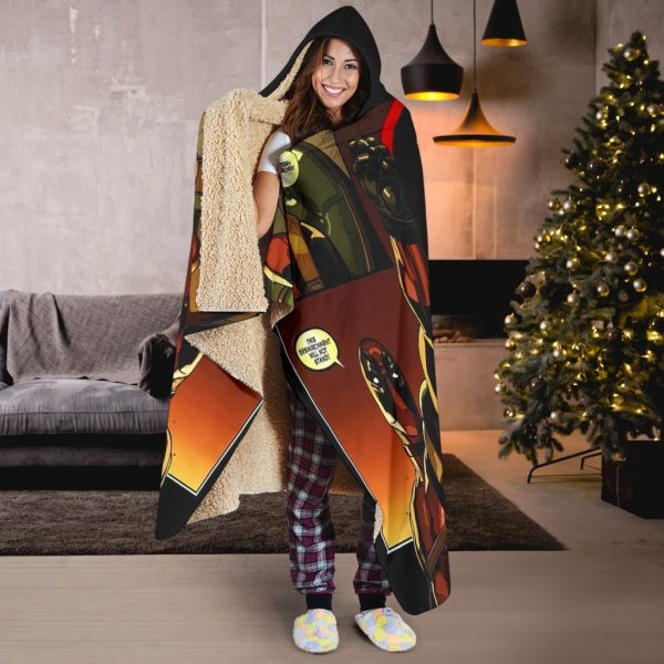 Deadpool Hooded Blanket - Black Head Blanket