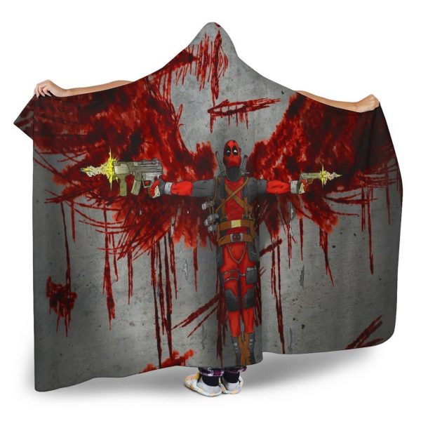 Deadpool Hooded Blanket - Blood Red Deadpool Blanket