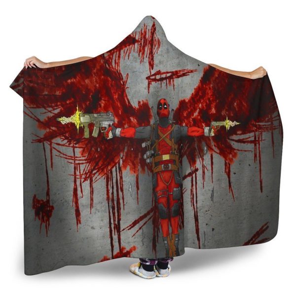 Deadpool Hooded Blanket - Blood Wings Blanket