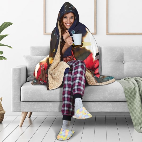 Deadpool Hooded Blanket - Double Gun Red Blanket