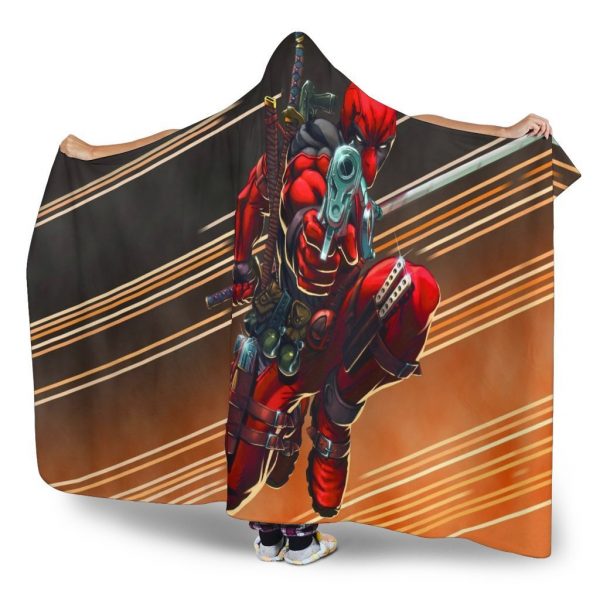Deadpool Hooded Blanket - Open Fire Black Blanket