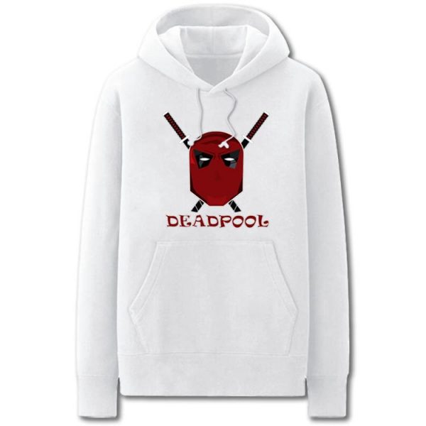 Deadpool Hoodies - Solid Color Cool Deadpool Mercenary Fleece Hoodie