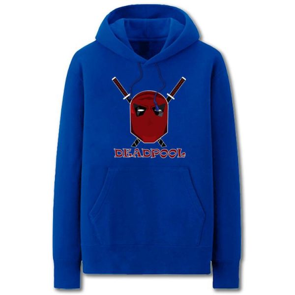 Deadpool Hoodies - Solid Color Cool Deadpool Mercenary Fleece Hoodie
