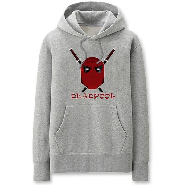 Deadpool Hoodies - Solid Color Cool Deadpool Mercenary Fleece Hoodie