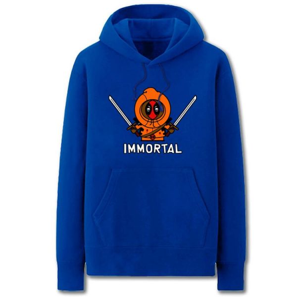 Deadpool Hoodies - Solid Color Deadpool Cartoon Style Cute Fleece Hoodie