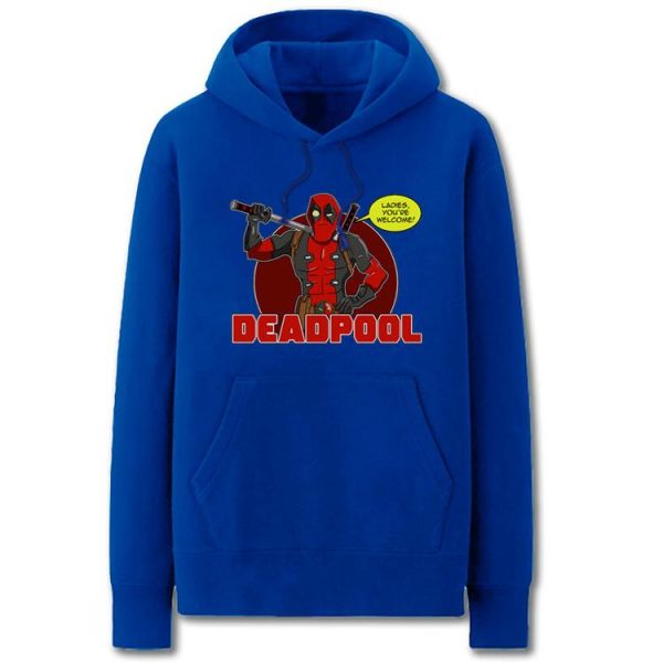 Deadpool Hoodies - Solid Color Super Funny Deadpool Cartoon Style Fleece Hoodie