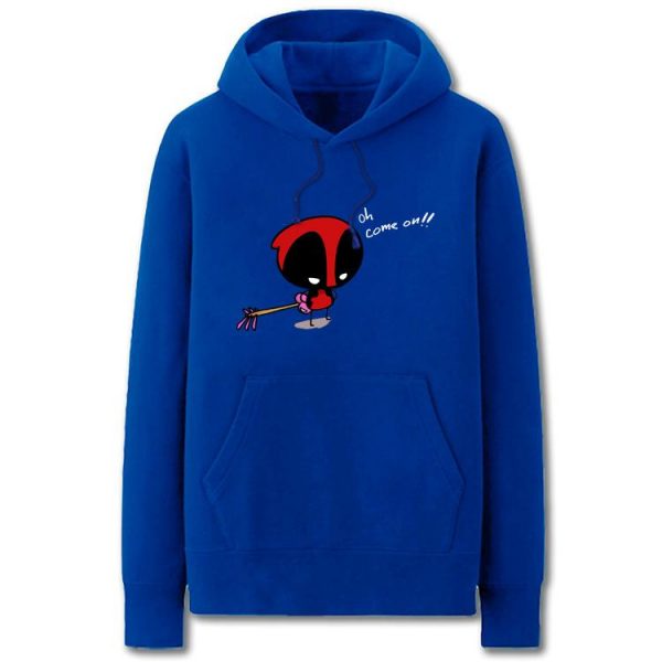 Deadpool Hoodies - Solid Color Super Hero Deadpool Cartoon Style Cute Fleece Hoodie