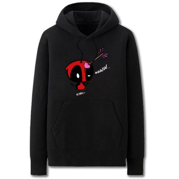 Deadpool Hoodies - Super Cute Solid Color Deadpool Cartoon Style Funny Fleece Hoodie