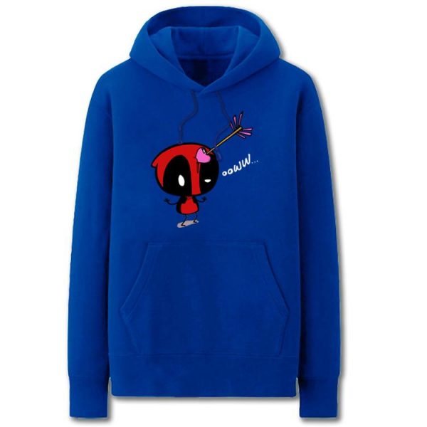 Deadpool Hoodies - Super Cute Solid Color Deadpool Cartoon Style Funny Fleece Hoodie