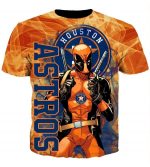 Deadpool Houston Astros Hoodies - Pullover Orange Hoodie