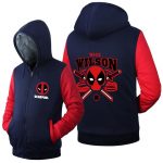 Deadpool Jackets - Solid Color Deadpool Movie Series Deadpool Sign Fleece Jacket